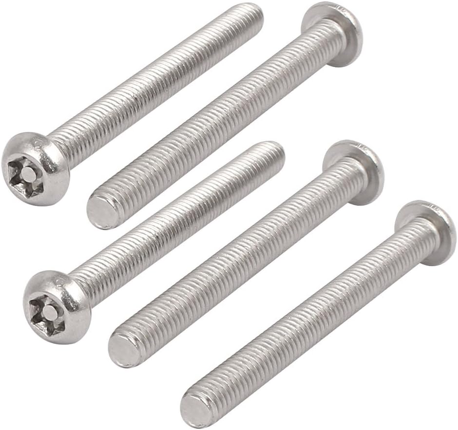 M6x60mm 304 Stainless Steel Button Head Torx Security Tamper Proof Screws 5pcs