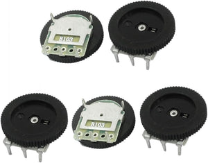 5Pcs 16mmx2mm 10K ohm Stereo Volume Control Wheel Potentiometer B103