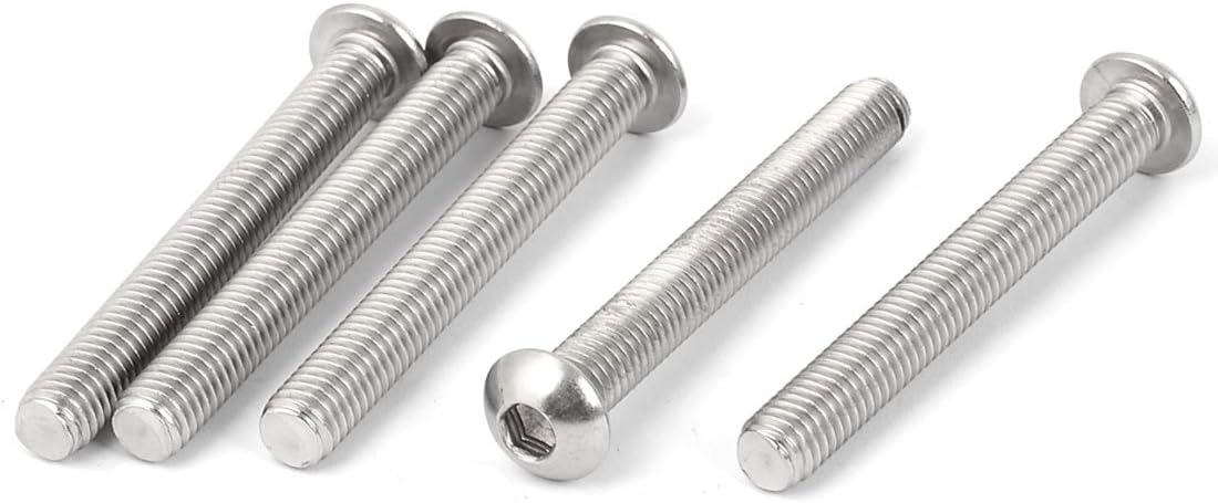 M8 x 65mm Stainless Steel Button Head Socket Cap Screw 5 Pcs