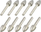 10 Pcs 6mm x 12mm Taper Nose Buffing Bits Diamond Mounted Points File