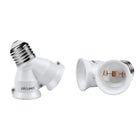 LinkMejor 2 in 1 E26 Socket Splitter Adapter, Light Socket Splitter, 2-Pack