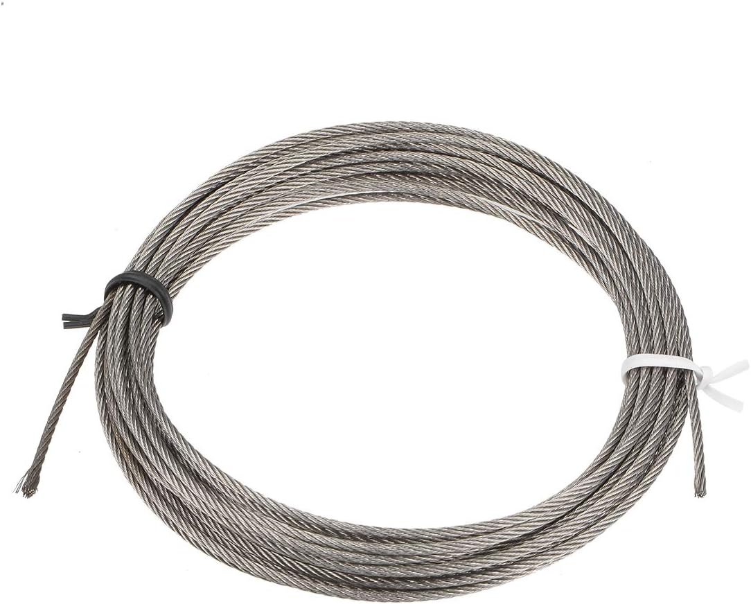 Stainless Steel Wire Rope Cable 1.5mm Dia. 4M 13ft Length 16 Gauge 304 Grade for Hoist Lifting Grinder Pulley Wheel
