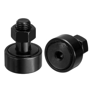 2Pcs CF12 Cam Follower KR30 Needle Roller Bearing, Chrome Steel Track Runner Bearings, 19mm Roller Dia M12x1.5mm Male Thread Stud Type Black Oxide for Machine Tool Guide Rail