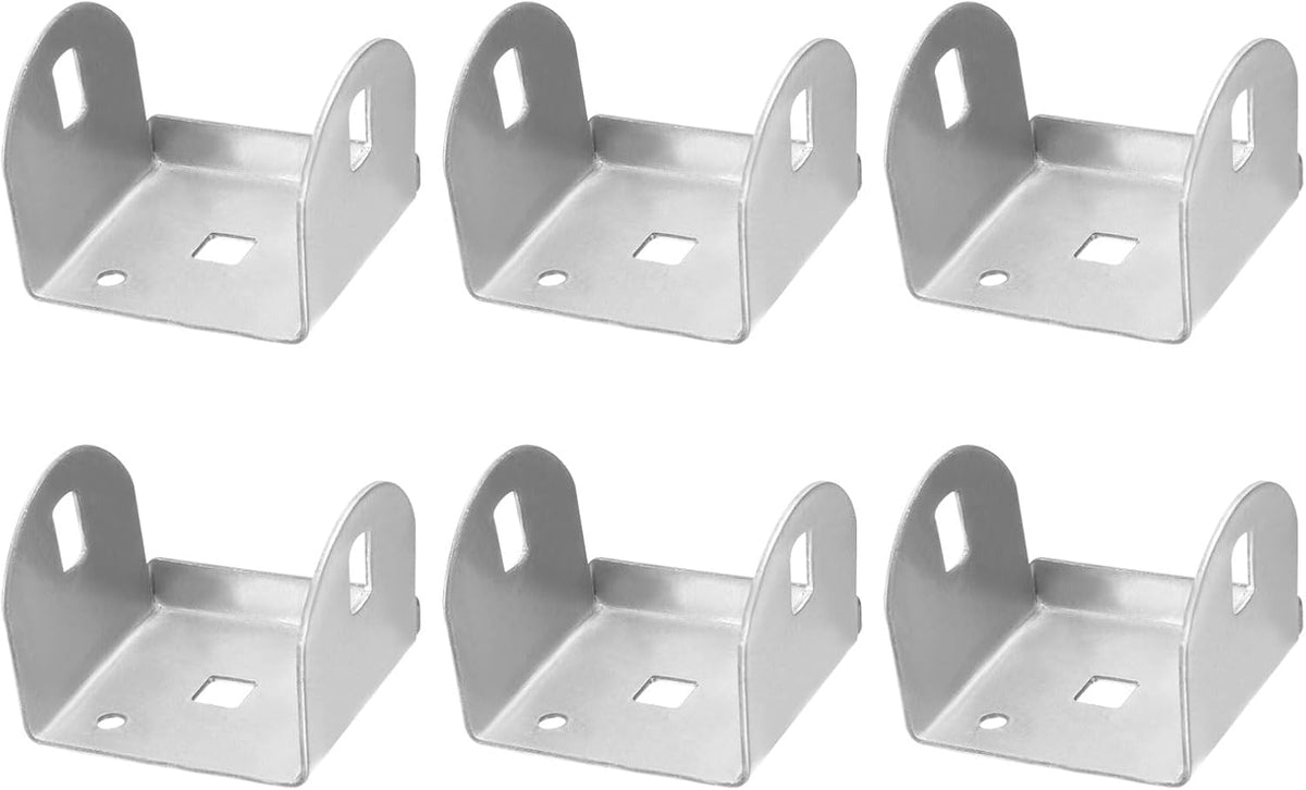 6 Pcs U Bracket for 2.17 Panels, 52 x 55 x 44mm Metal U Shaped Fasteners Brackets for Guardrail or Partitions Connection, Silver