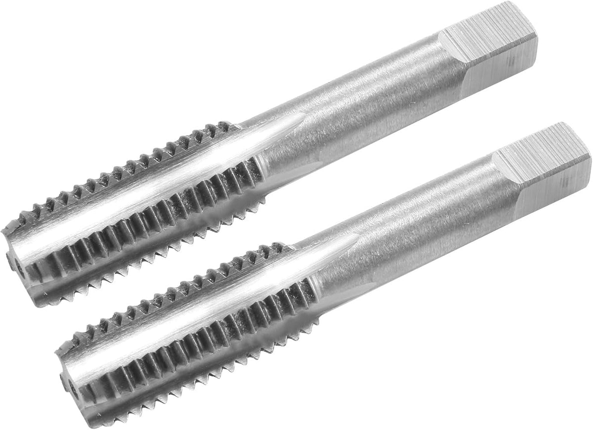 Metric Hand Tap M12 Thread 1.75 Pitch 4 Straight Flutes H2 Alloy Tool Steel Bottom & Taper Screw Tap Set Tapping Tools for Repairing 1 Pair