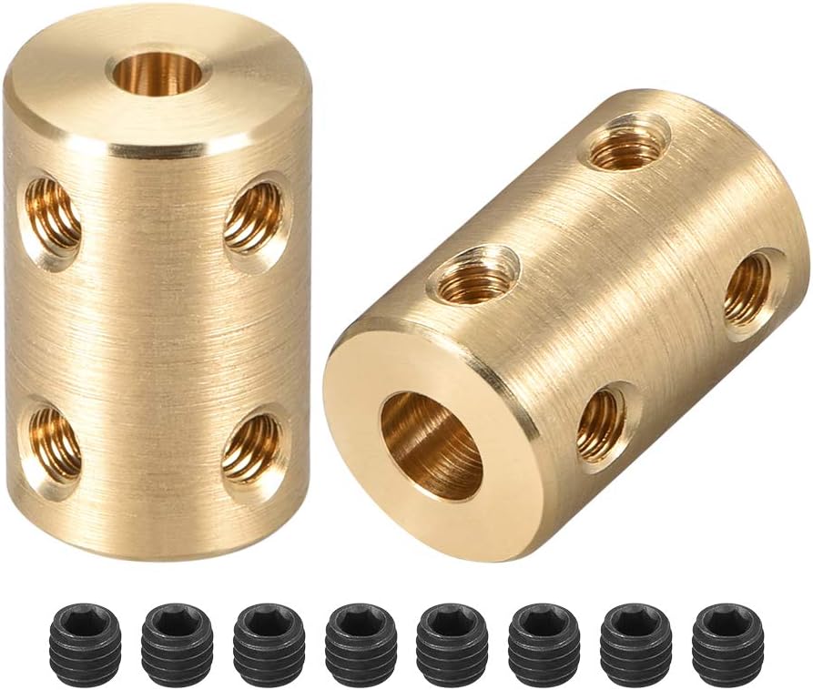 4mm to 6mm Bore Rigid Coupling Set Screw L22XD14 Copper,Shaft Coupler Connector,Motor Accessories,2pcs