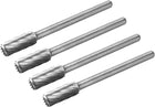 Tungsten Carbide Rotary Files 1/8" Shank, Single Cut Cylindrical Radius End Rotary Burrs Tool 5mm Dia, for Die Grinder Drill Bit Alloy Steel Hard Metal Carving Polishing, 4pcs
