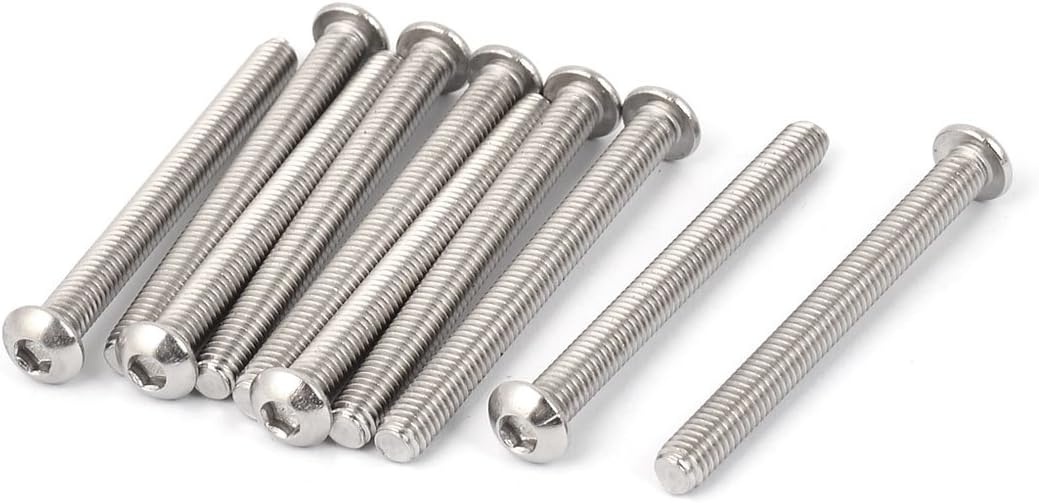 M6 x 60mm Stainless Steel Button Head Socket Cap Screw 10 Pcs