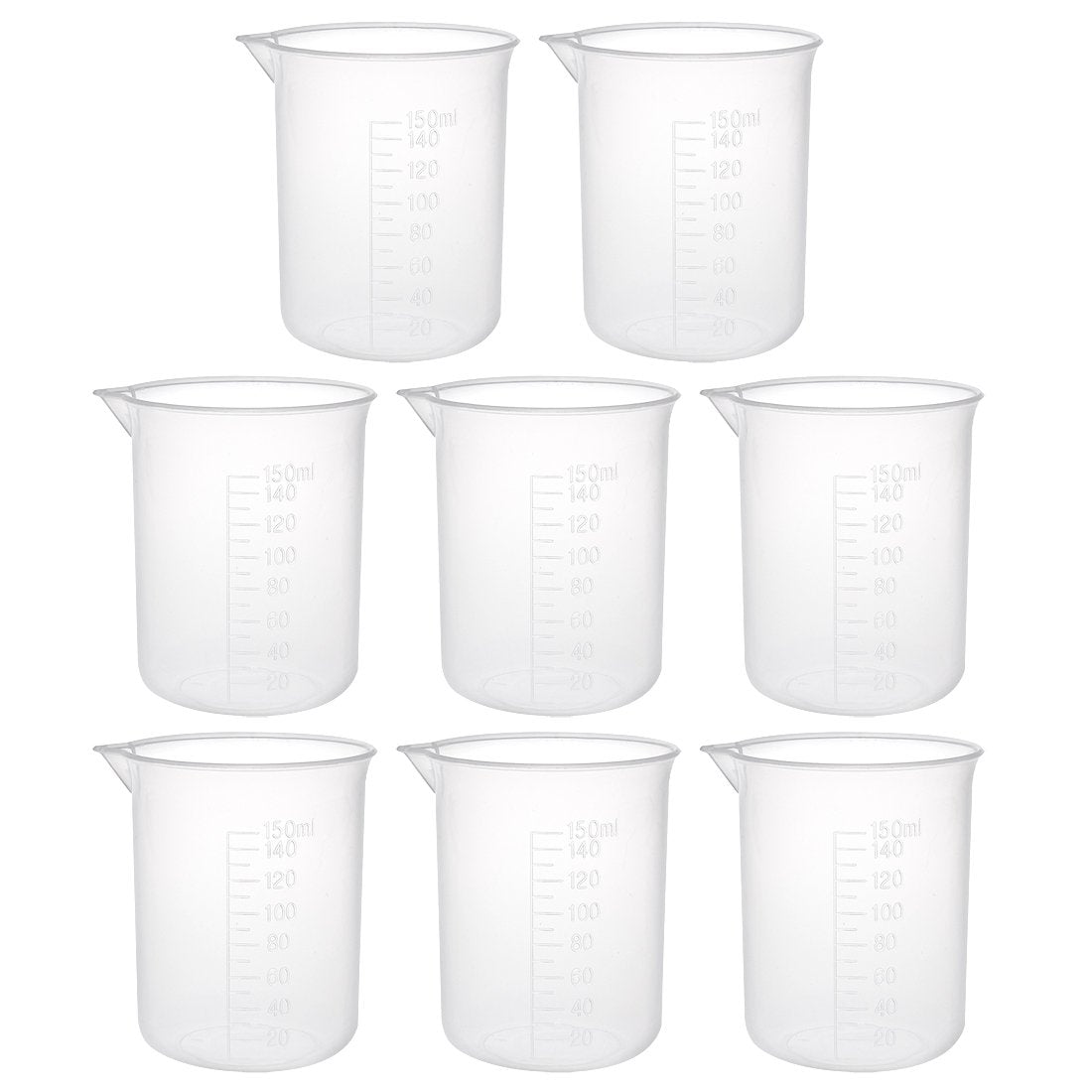 8pcs Measuring Cup Labs PP Graduated Beakers 150ml