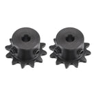 #25 Chain Roller Sprocket, 5mm Bore 1/4" Pitch 12 Tooth Single Strand Chain Sprocket, C45 Carbon Steel 25 Roller Chain Sprocket with Set Screws for ISO 04C Chain, 2Pcs