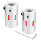 2pcs D40 L66 18mm to 18mm Flexible Plum Shaft Coupling Aluminum Motor Connector Flexible Spider Coupler for 3D Printer CNC Machine and Servo Stepper Motor (Silver Tone/Red)