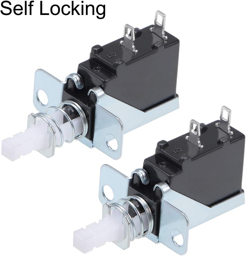 Interruptor de botón LinkMejor de 5A, 250V, tipo SPST, 2 pines, 1 posición, bloqueo automático. Color blanco. 5 unidades.