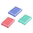 Centrifuge Tube Rack Storage Box, 96-Well 5.5mm Hole Dia Polypropylene Holder for 0.2ml Microcentrifuge Tubes Vials Samples, Blue Red Green 3in1 Set