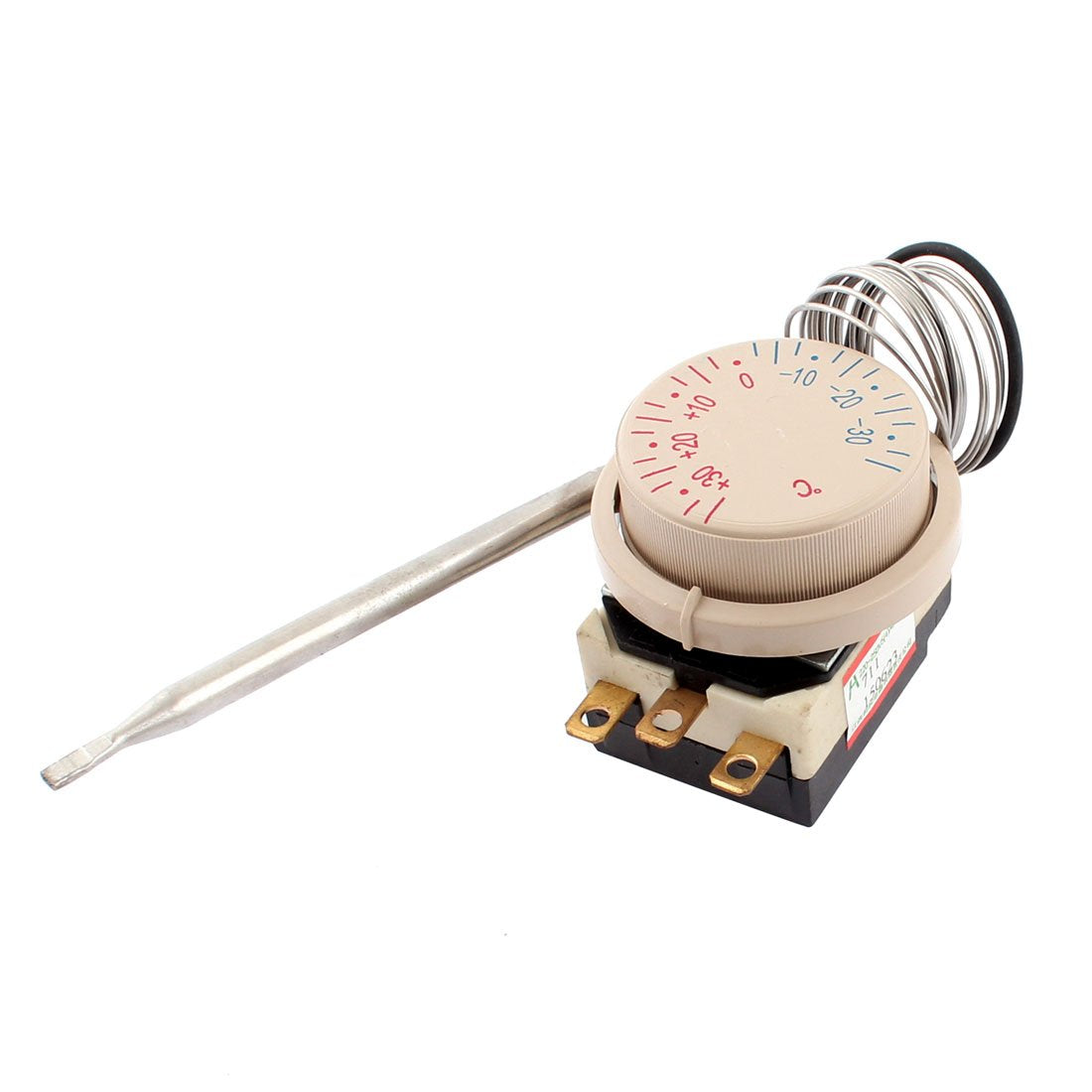NC AC 250V 16A AC 380V 12A -30 to 30C Temperature Control Switch Capillary Thermostat for Oven Refrigerator Heater
