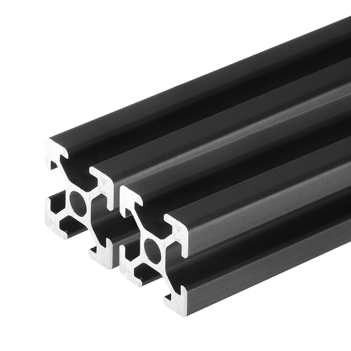 2 Pcs t Slot 2020 Aluminum Extrusion Profile 300mm 12 inch, European Standard Anodized Black Linear Rail Extrusion Frame for 3D Printer, CNC Machine