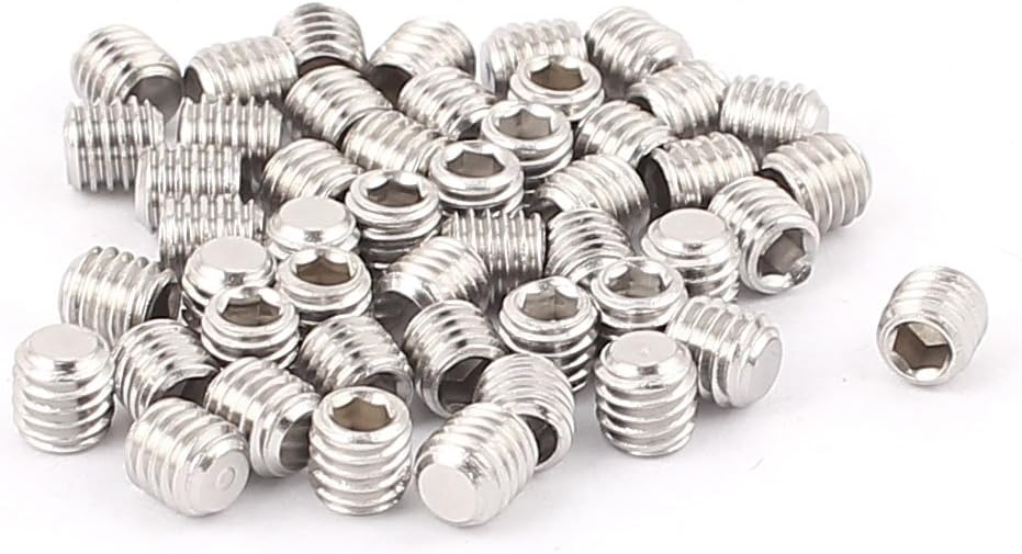 Stainless Steel M5 x 5mm Hex Socket Grub Screws Nuts Fasteners 50pcs