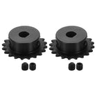 2 Pcs #25 Chain Roller Sprocket 10 x 9mm Bore, 1/4" Pitch 20 Tooth C45 Carbon Steel ANSI #25 Roller Sprocket with Set Screws for ISO 04C Chain