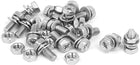 M4 x 10mm 304 Stainless Steel Phillips Hex Head Bolts Nuts w Washers 15 Sets