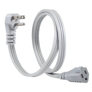 LinkMejor Cavo Estensibile di Potenza per Apparecchi Elettrici - Cavo Piatto a 3 Spine SPT-3 14 AWG Robusto Maschio-Femmina Estensore a Profilo Basso con Terra per Unità AC Principale, Condizionatore d'Aria, Frigorifero (3 Piedi)