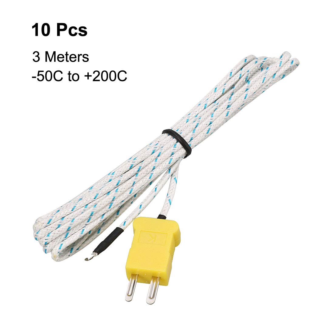 10Pcs Kタイプ温度サーモ耦電極センサーウィール -50℃から+200℃ 10ft