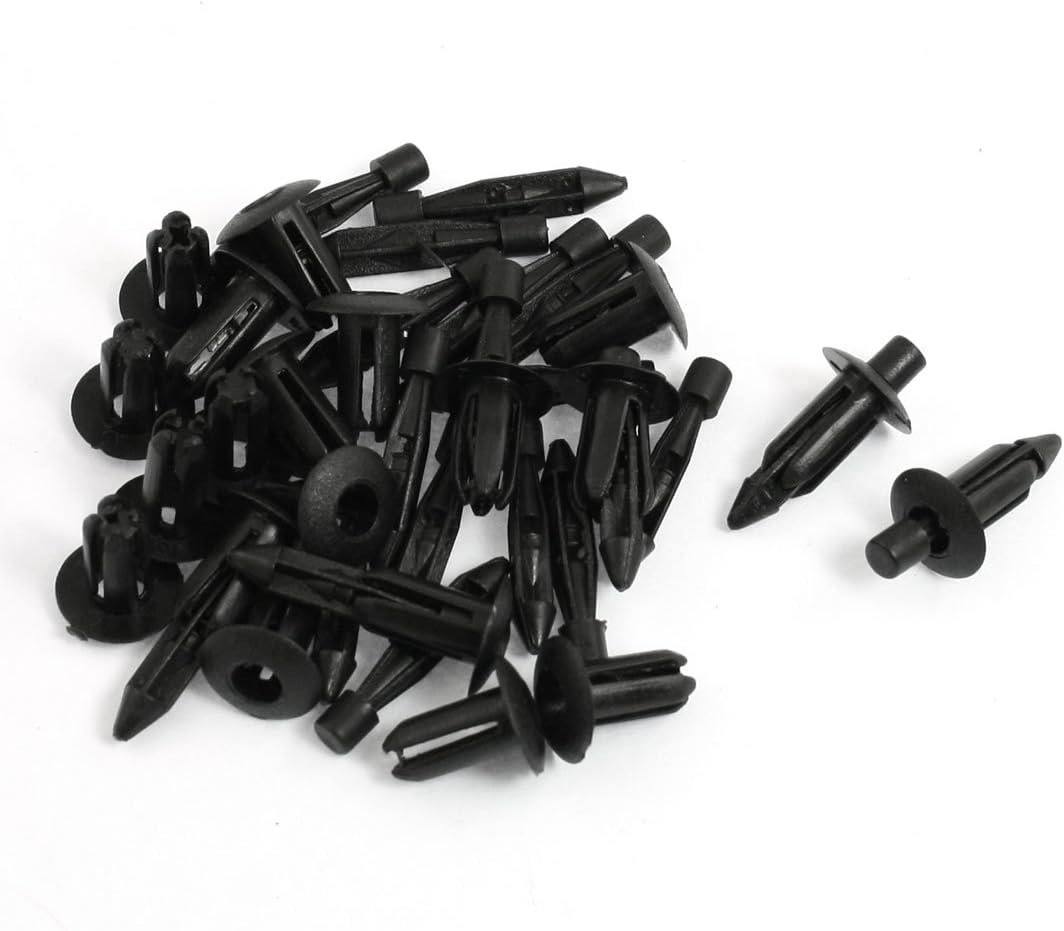 20 Pcs Parts Panel Trim Clips Plastic Rivet Fastener Black 6mm Hole