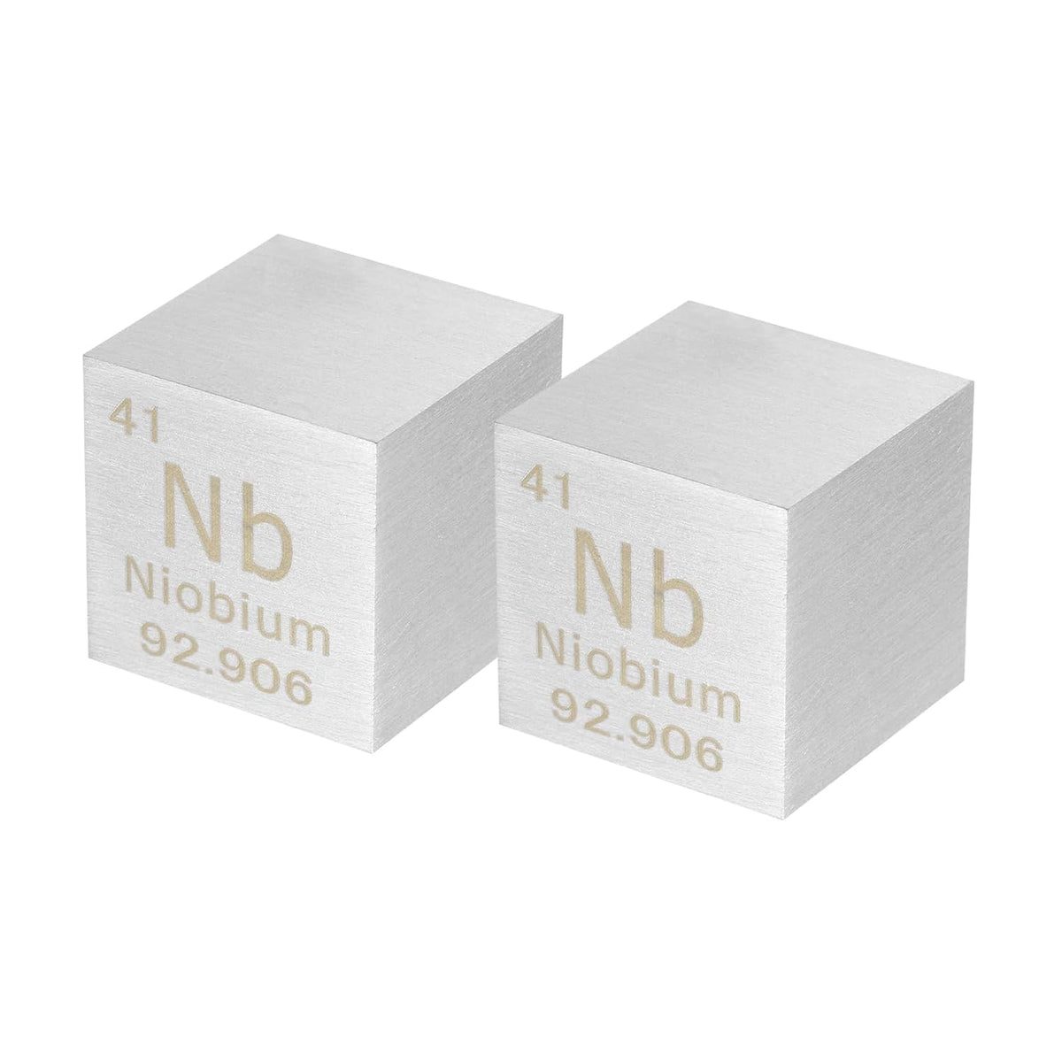 2 Pcs Niobium Cube, 1 Inch High Density Metal Element Cube Metal Density Cube for Chemical Elements Collection Science Education Experiment Application, Silver