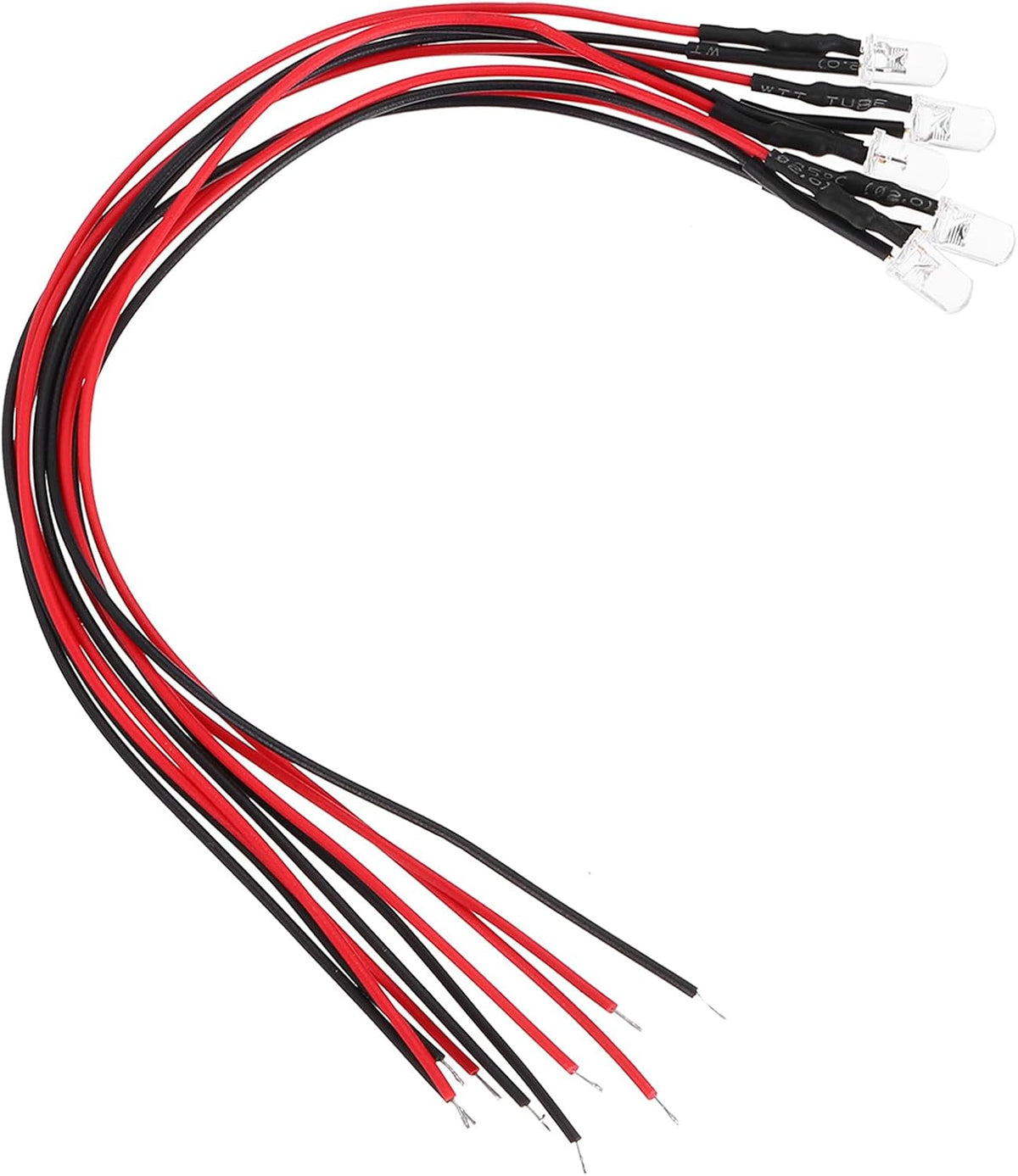 5Pcs 5mm Pre Wired LED, Purple DC9-12V Clear Lens, Light Emitting Diodes