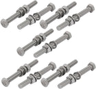 10pcs 304 Stainless Steel M6x60mm Hex Bolts w Nuts and Washers Assortment Kit