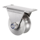 1pcs U Groove Track Wheel, 2.28" 201 Stainless Steel Sliding Gate Double Bearing Rollers with Bracket for Inverted Track, Industrial Machines
