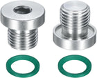 2Pcs G1/4 Inner Hex Head Pipe Fitting Plug, Universal Carbon Steel Thread Socket Plug with Green O-Ring for Terminate Pipe Ends or Replacement Drains
