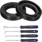 2Pcs Oil Seal, 20x34x7mm TC Nitrile Rubber Double Lip Cover with Hook Kit and Spring for Mechanical Automobile Bearing Shaft, Black