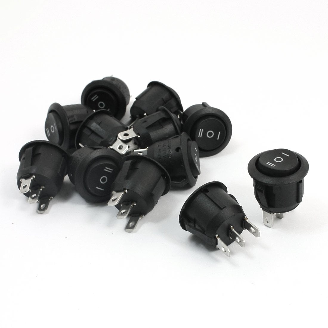 12Pcs AC250V 6A AC125V 10A Spdt 3-Pin 3-Position Snap in Rocker Switch