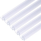 Shower Door Bottom Seal, Shower Door Sweep for 5/16" Thick Glass 78.5" Long (15.7" x 5 Pcs), 5 Section Segmented Frameless Glass Door Seal Strip with Double Drip, Clear