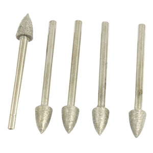 3mm Dia Shank Tapered Nose Diamond Mounted Point 5 Pcs