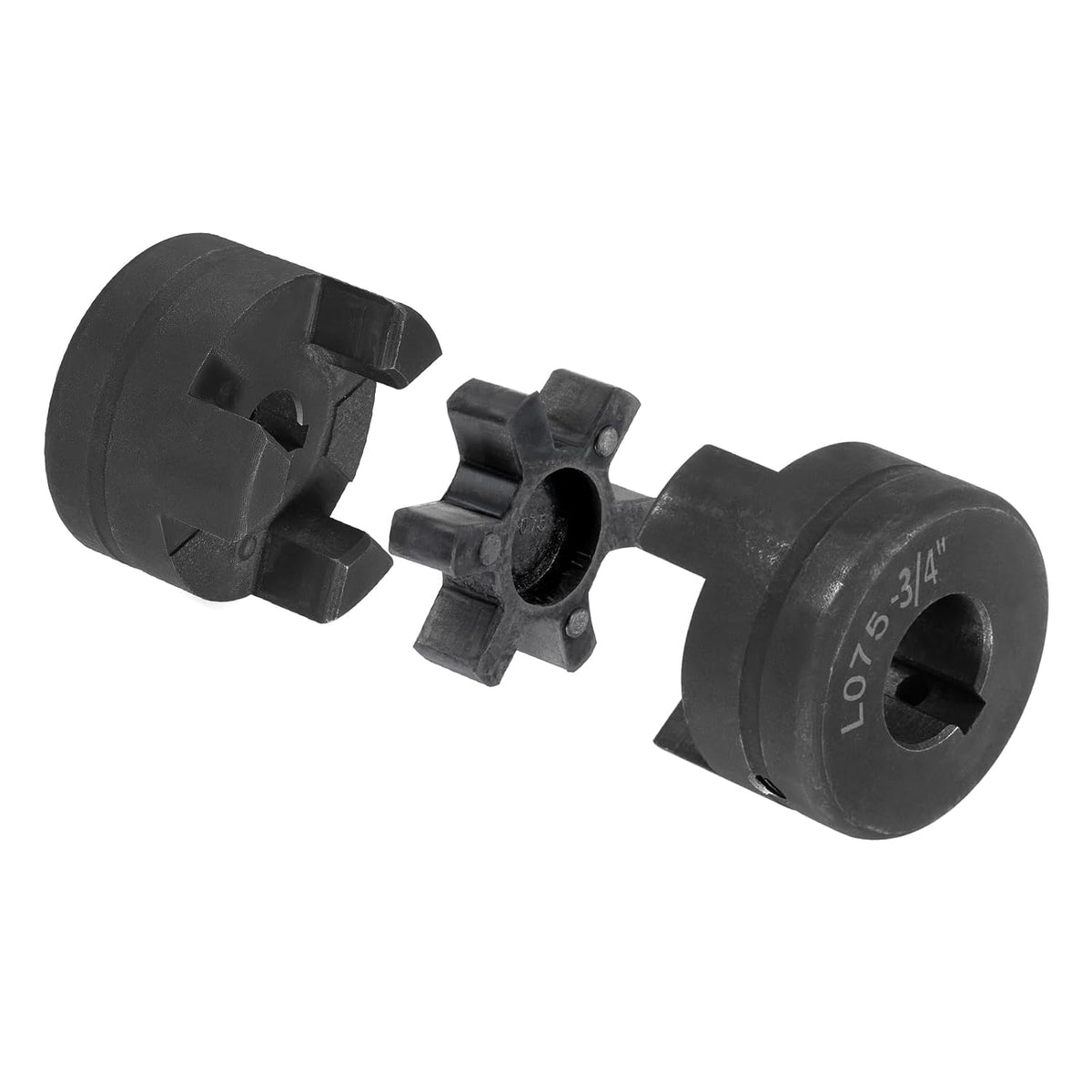 3/4" to 3/8" L075 Flexible 3-Piece L-Jaw Coupling Coupler Set & Buna-N NBR Rubber Spider for Log Splitter Hybrid Equipment
