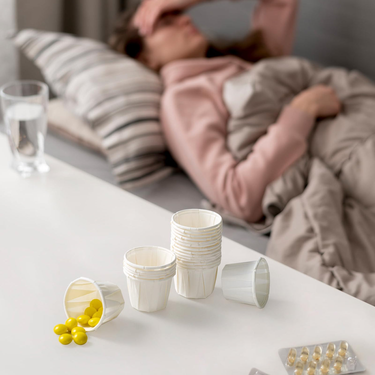 LinkMejor 500 ชิ้น 0.75 ออนซ์ ถ้วยเครื่องปรุงใช้ครั้งเดียว 3/4 ออนซ์ ถ้วยตัวอย่าง