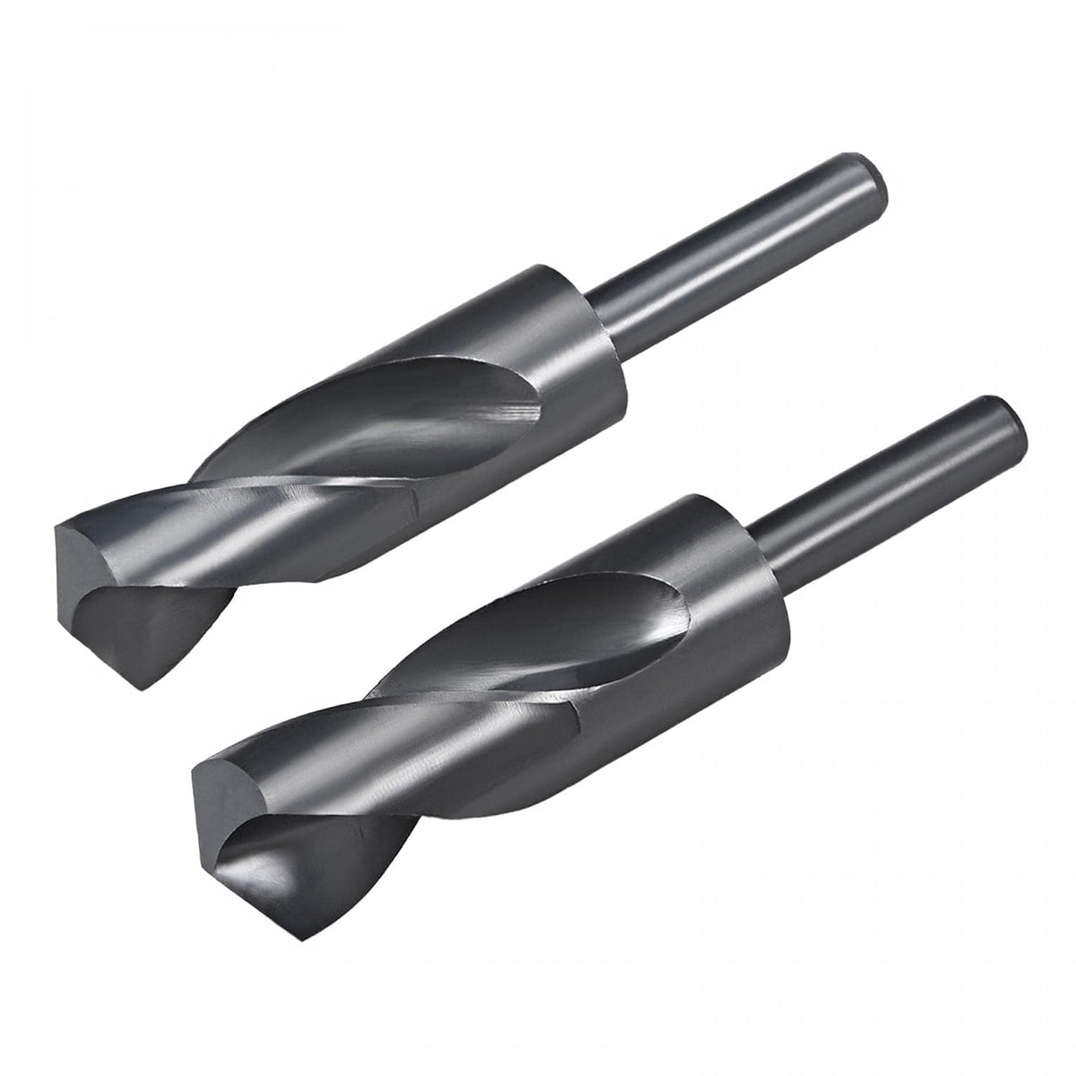 Reduced Shank Drill Bit Set, 28mm 30mm Black Nitride Coated High Speed Steel 6542 Drilling Cutter with 1/2" Round Shank 2pcs