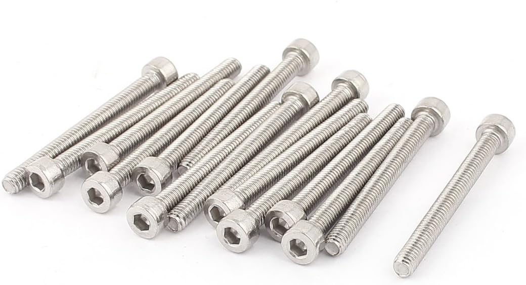 a15092200ux0792 M4 x 40mm Thread 43mm Metal Hex Socket Head Cap Bolts Screws 15pcs
