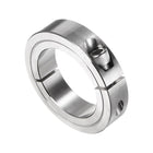 Single Split Clamp-On Shaft Collar 2" Bore One-Piece Clamping Collar, 3" OD, 11/16" Width, 304 Stainless Steel Axle Collar Clamp, Set Screw Style