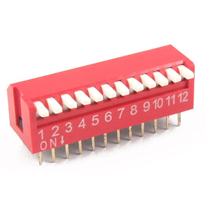 a11060300ux0100 12 Position Piano Type DIP Switch 2.54 mm Pitch 10 Piece, 0.51" Width, 1.26" Length