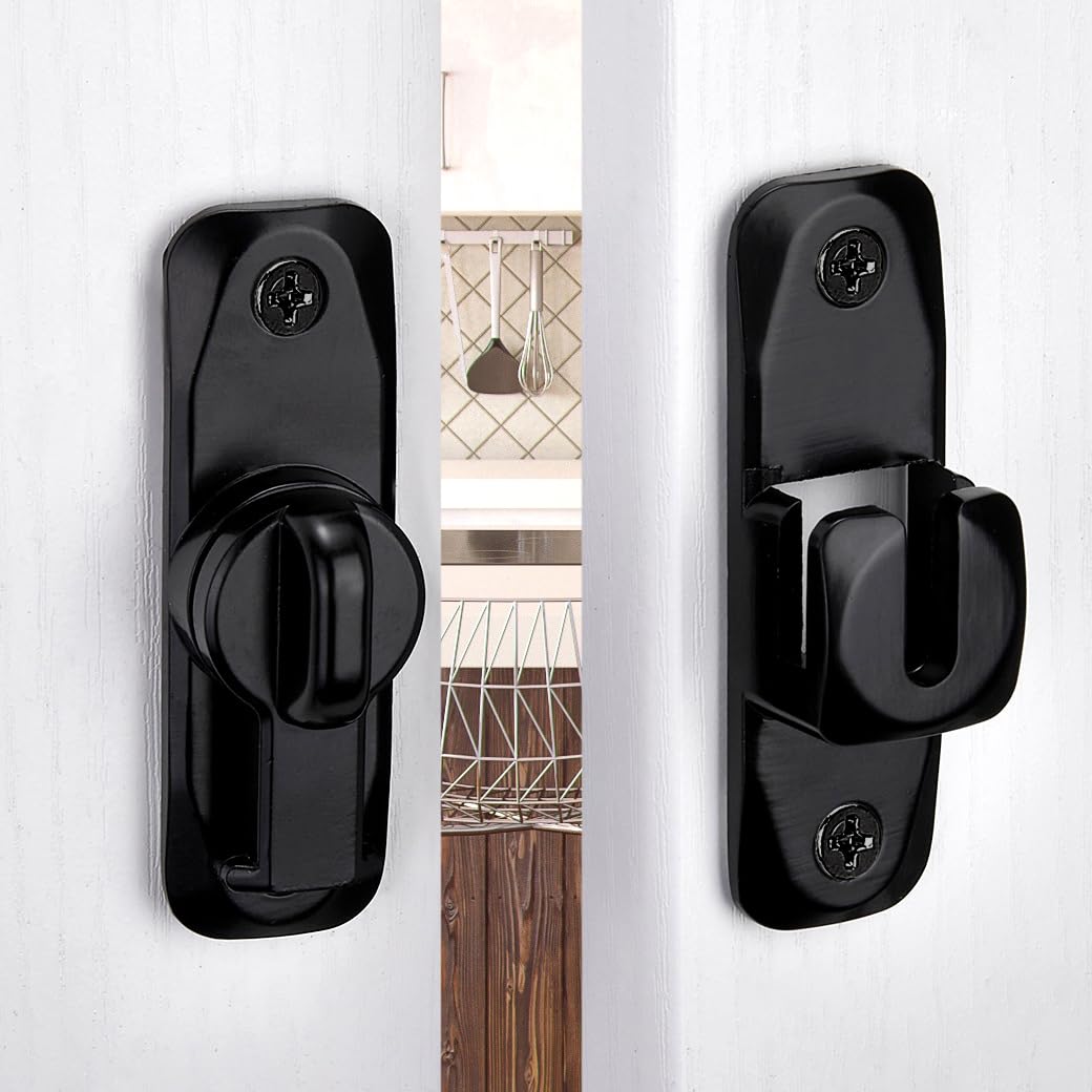 Black Barn Door Latches,90/180 Degree Gate Lock_B