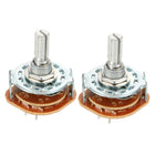 2P4T 2 Pole 4 Position Selectable Sole Deck Band Channel Rotary Switch Selector 2pcs