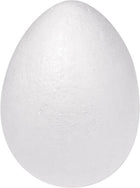 LinkMejor 1Pcs White Egg Foam Ball 4.1" x 5.9" Polystyrene Solid Balls for Eggs Decoration, Crafts and Handmade