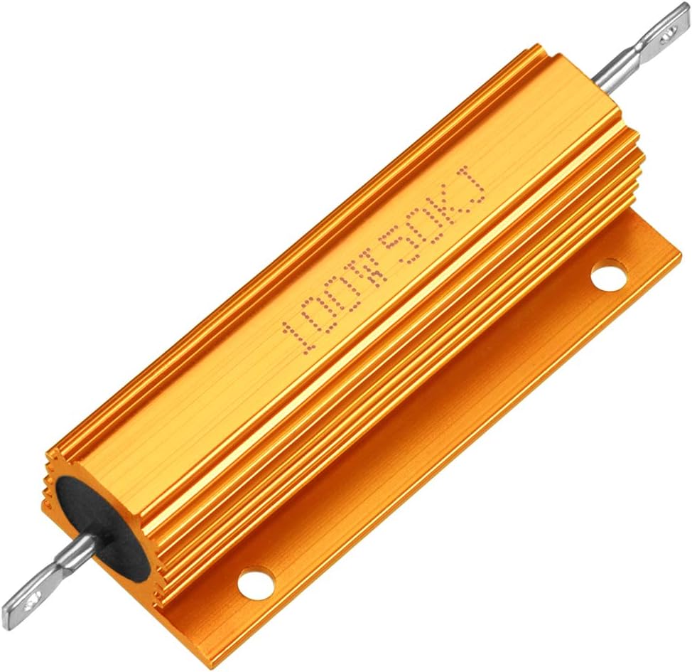 Aluminum Case Resistor 100W 50KR Wirewound Yellow for LED Replacement Converter
