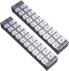 2 Pcs Dual Rows 10 Positions 600V 45A Cable Barrier Block Terminal Strip TB-4510L