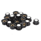 Black Plastic Ribbed Grip 6mm Shaft Potentiometer Control Rotary Knob Cap 20Pcs