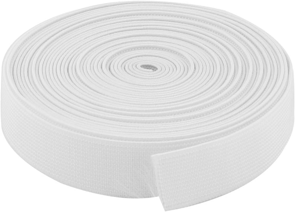LinkMejor Tailor Polyester Handmade Sewing Stretchy Knitting Elastic Band Strap 6 Yards White