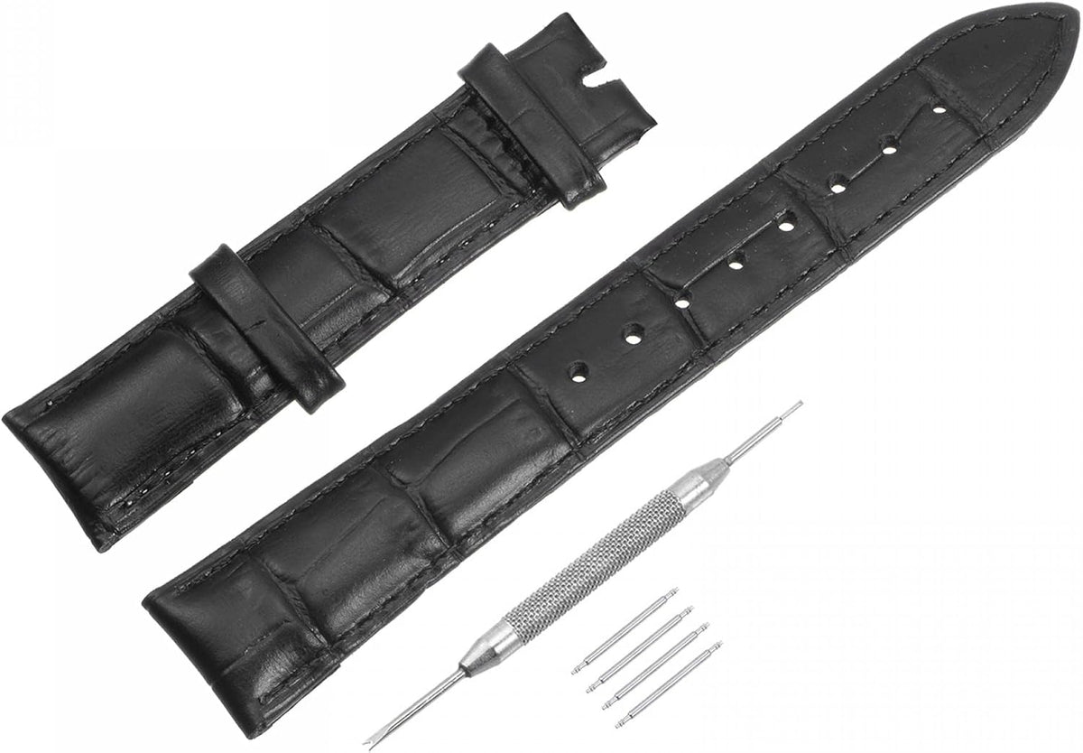 Leather Band Embossed Watch Strap with Bar Tool (without Buckle)