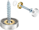 16 Pcs Screw Covers Caps, Stainless Steel Mirror Screws Decorative Caps Cover Nails, Mirror Screws Fasteners for Sign Advertising Hardware Construction, 16mm Diameter, Silver