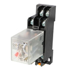 Electromagnetic Power Relay, AC 24V Coil Red Indicator Light 8 Pin DPDT Electromagnetic General Purpose Power Relay + Socket Base JQX-13F